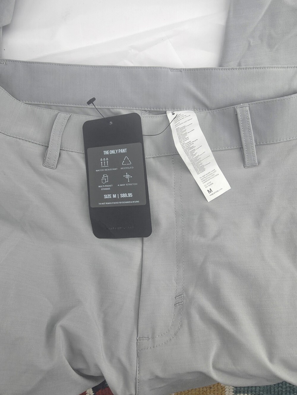 Fabletics Pants Mens M Gray The Only Pant Performance Golf Chino Flex Sport NWT
